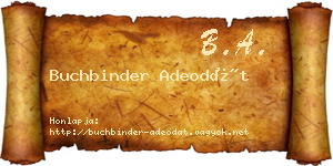 Buchbinder Adeodát névjegykártya
